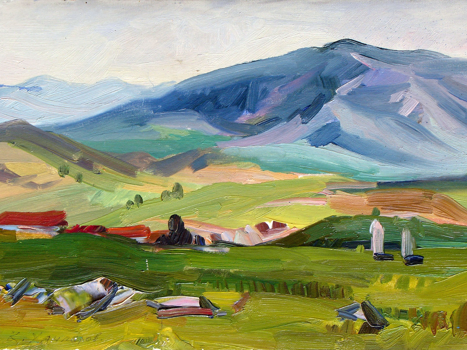 Sketch of a mountain landscape