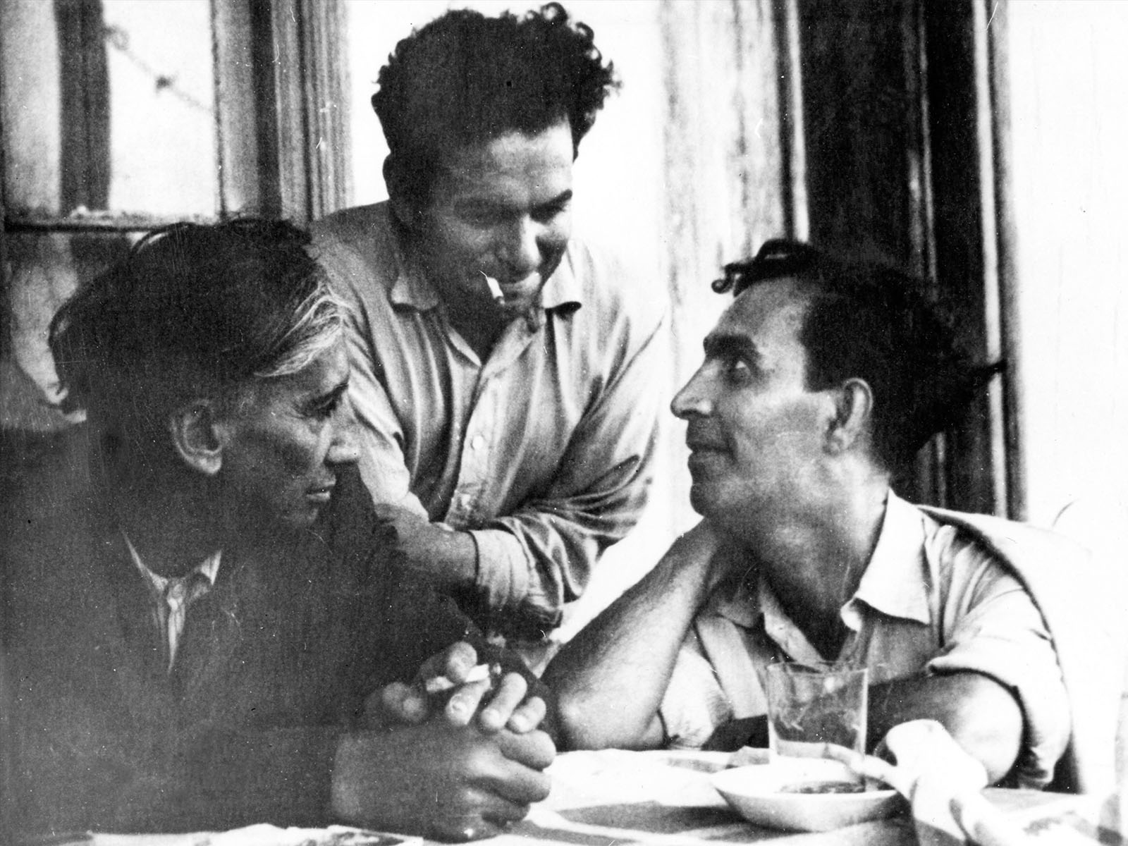 Kamil Khanlarov with two friends